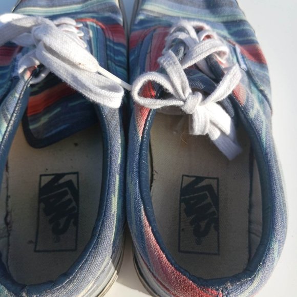 Vans Size 6 Red Blue Mix Kid's Sneaker Shoes - Picture 5 of 9